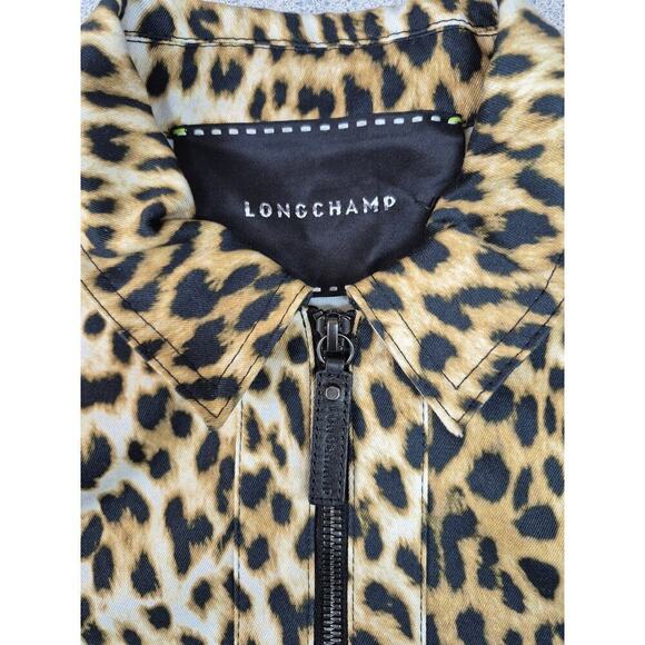 Longchamp Animal Print Zip Shirt Jacket Cotton NWOT Authentic M/L - Picture 3 of 8